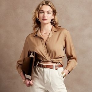 Banana Republic Silky Oversized Button Up Shirt